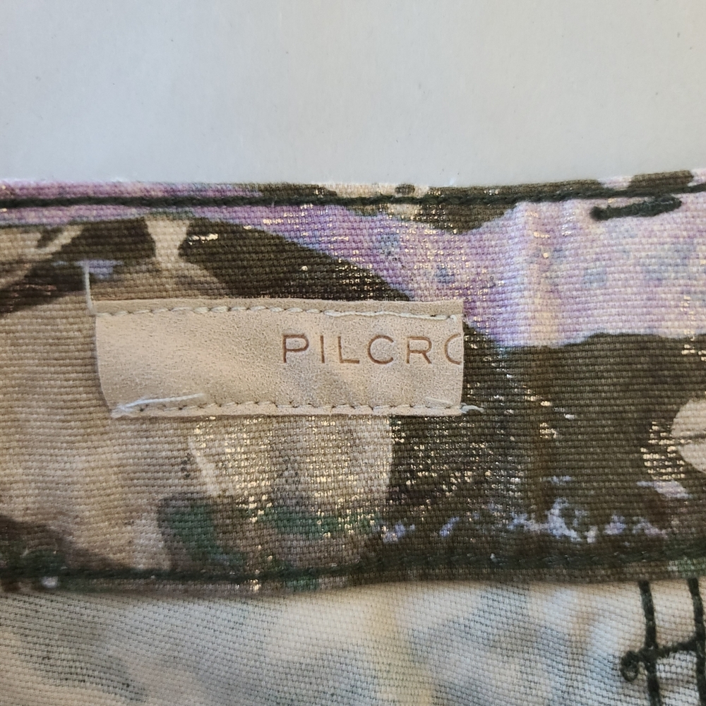 NWT Anthropologie Pilcro The Wanderer Low-Rise Metallic Marble Print Pants - Picture 7 of 11